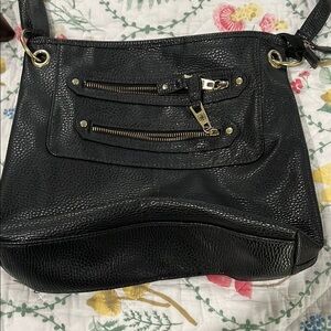 Black Textured Shoulder Bag
